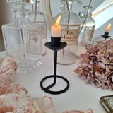 Black wrought iron candle holder