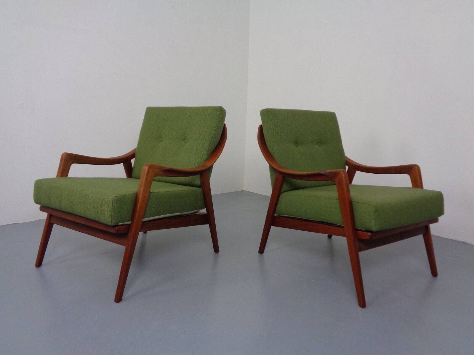 Danish Filigree Teak Armchairs, 1960s, Set of 2