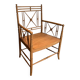 Vicario Armchair in Natural Wood Bamboo Style with Crossbars. Made in France.