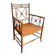 Vicario Armchair in Natural Wood Bamboo Style with Crossbars. Made in France.