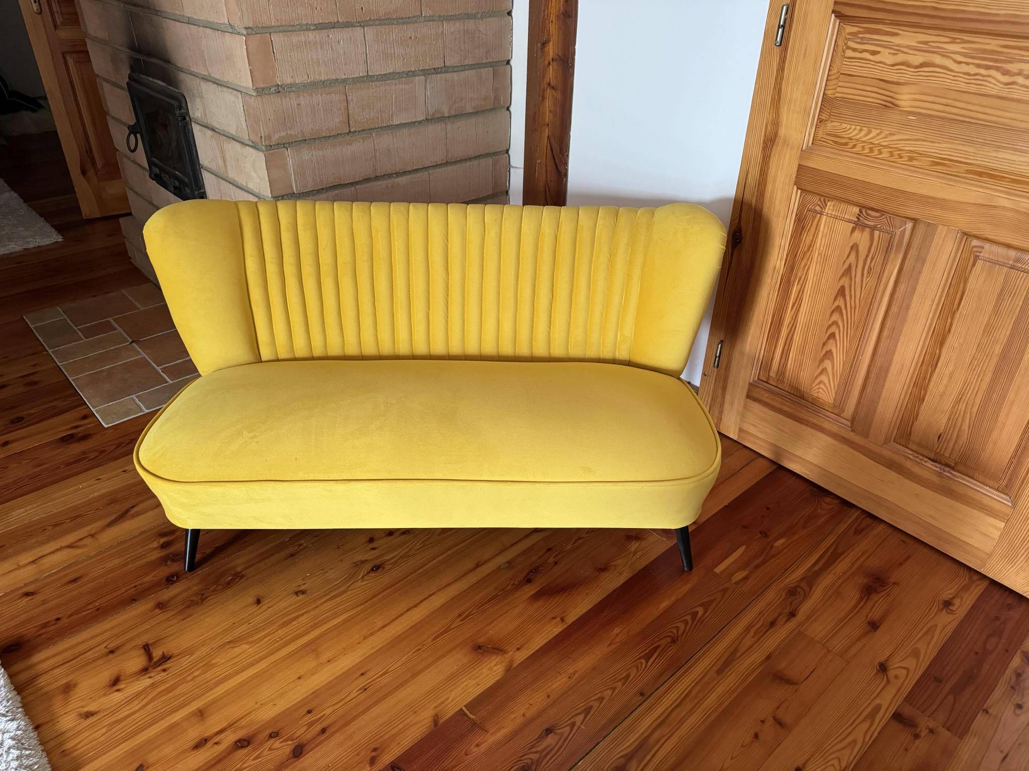 Mid-Century Scandinavian Modern Velvet Sofa, 1950s