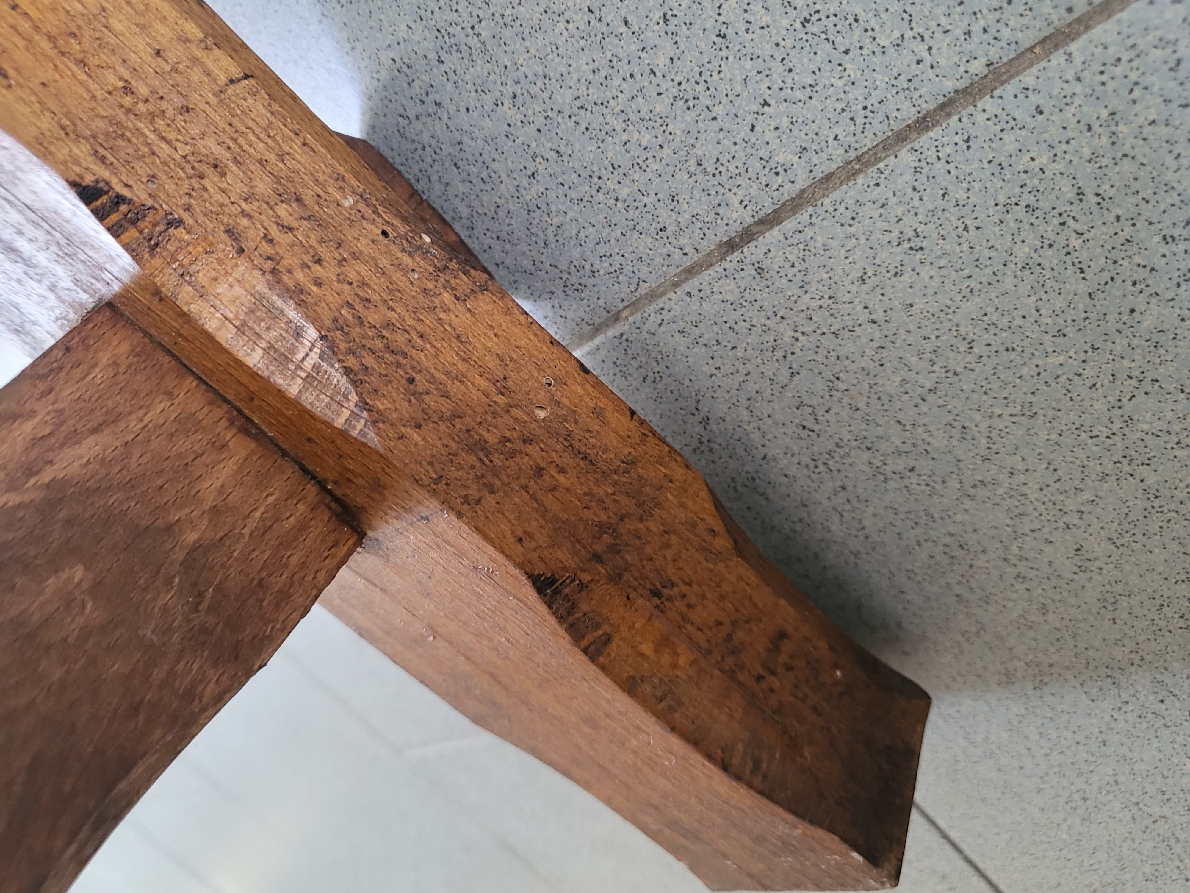 Vintage brutalist oak table 1970