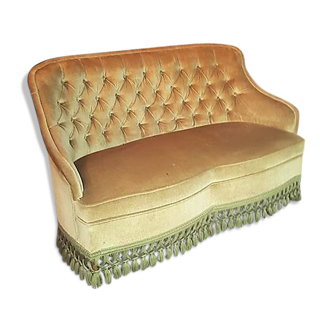 Green velvet sofa