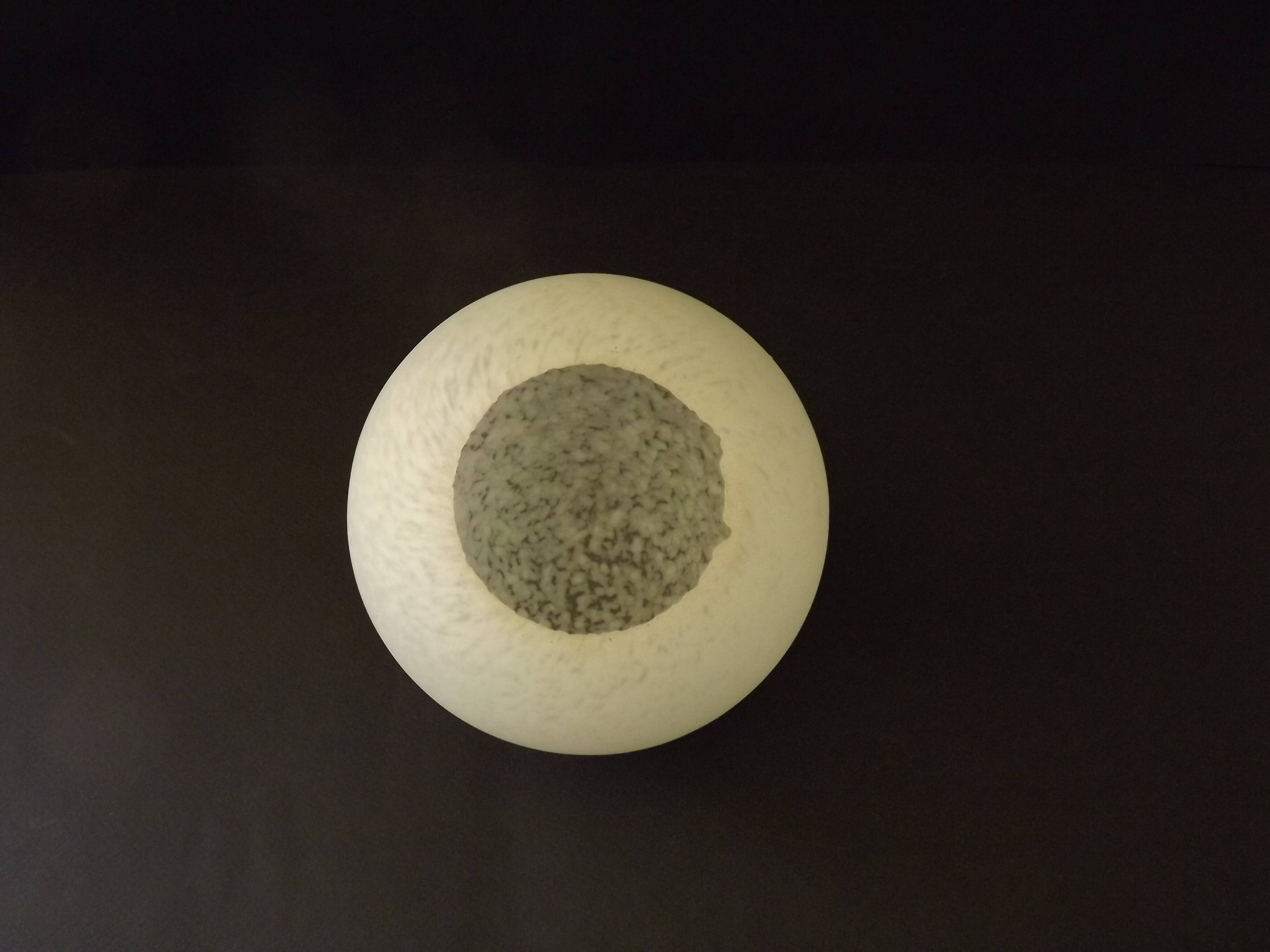 French vintage white Clichy glass ball-shaped replacement shade for lamps.