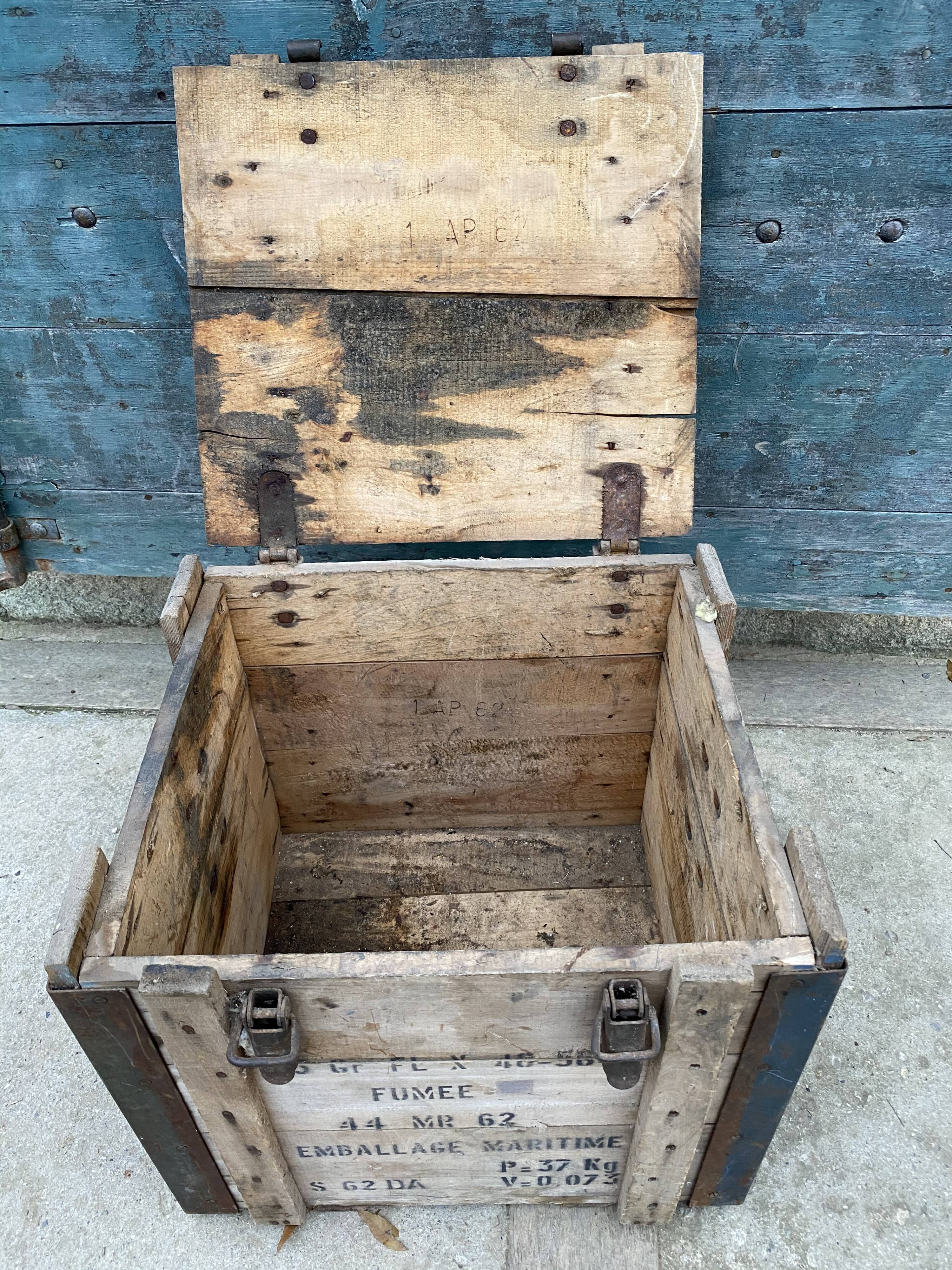 Ancient timber maritime military crate