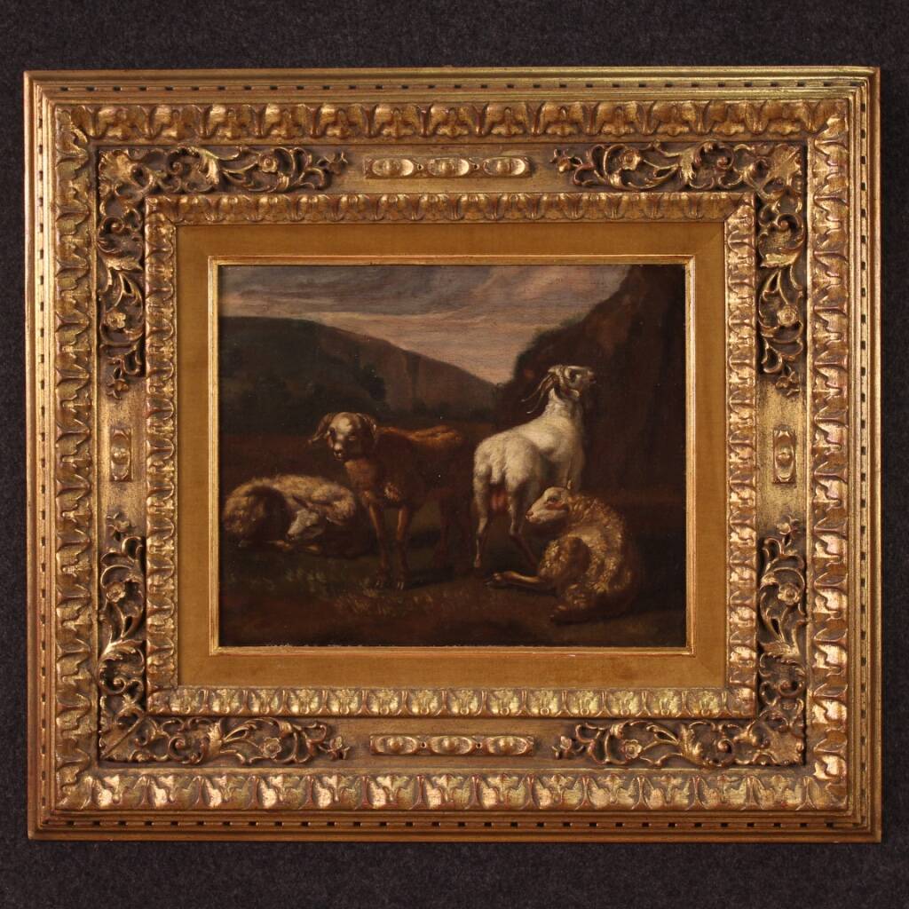Pastoral landscape italian painting from the 18th century