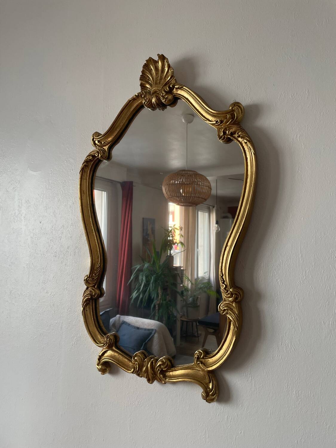 Golden baroque mirror