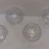 Set of six glasses engraved with crystal grape bunches