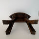 Vintage Brutalist Hand Carved Wooden Stool