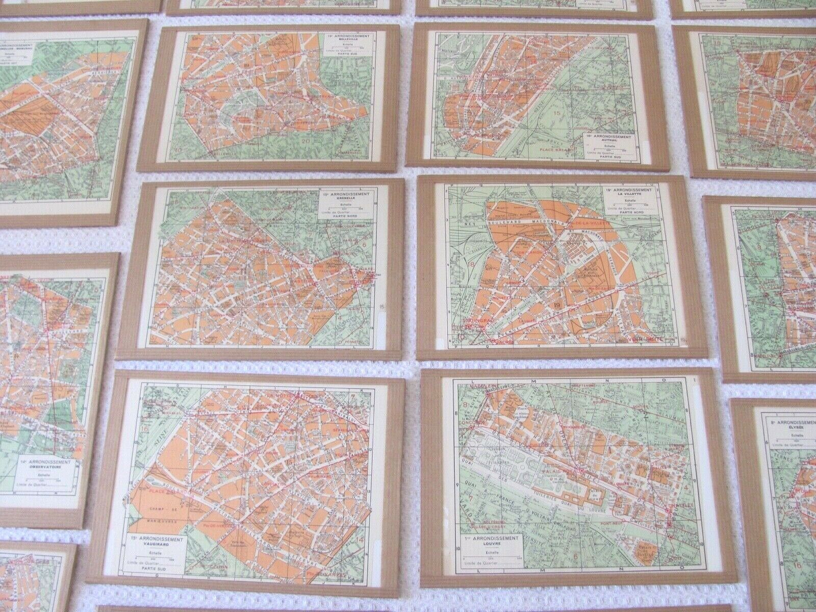 Plan de Paris - 27 frames or under glasses - Vintage - 50s - décor