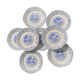 8 flat plates Digoin Sarreguemines blue and white vintage with countryside village décor