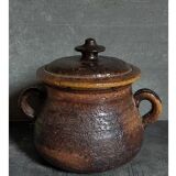 Ceramic covered pot by Jean Marais signed, Vallauris 80s
