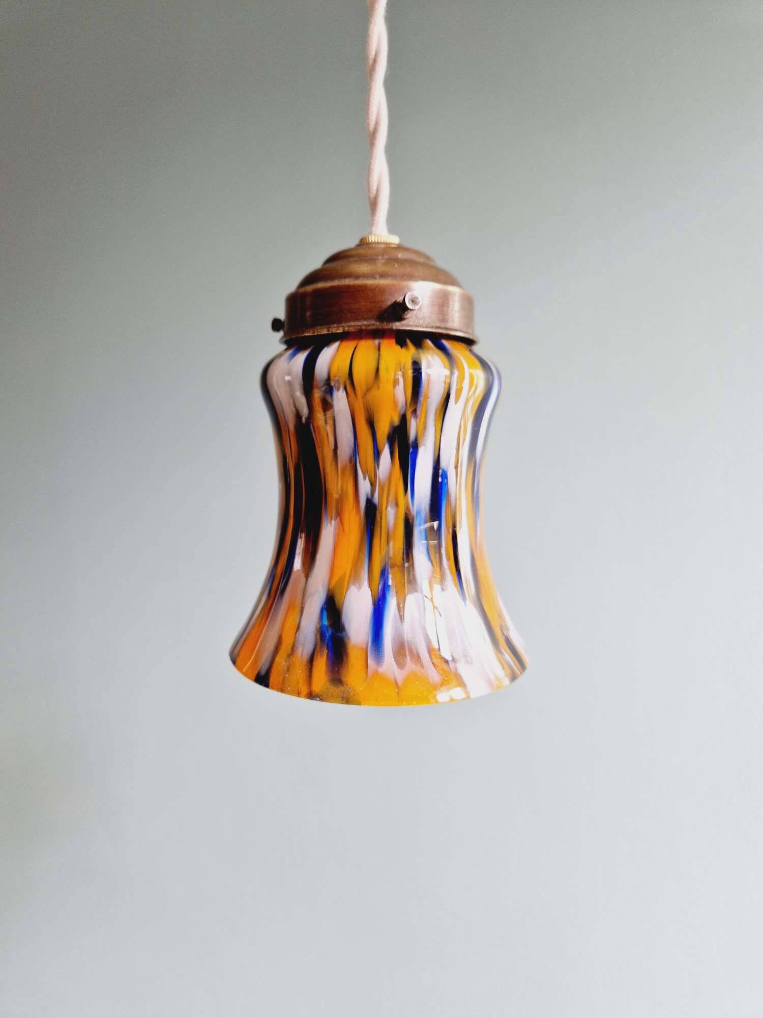 Murano glass pendant/light (2 available), mid-century