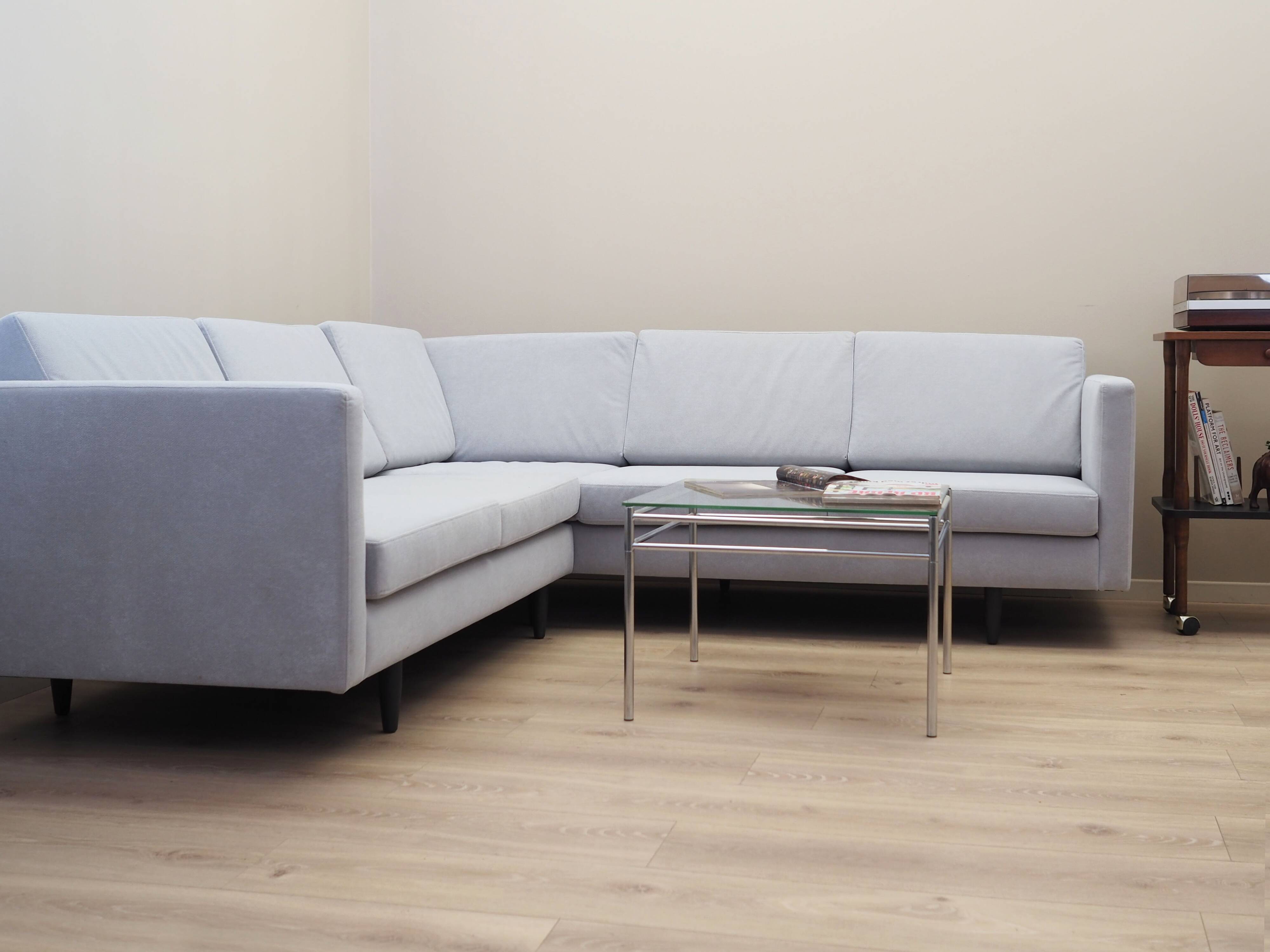 Grey corner sofa, Danish design, 1990s, production: Denmark