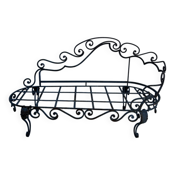 Méridienne de jardin en fer forgé