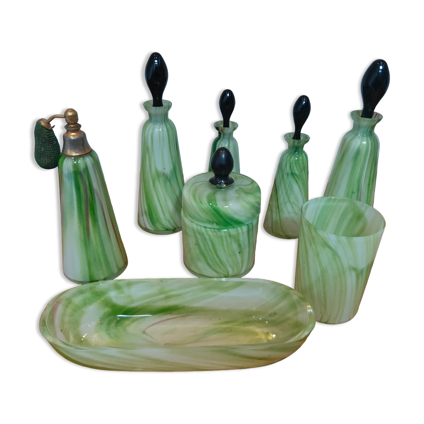 30s blown glass toiletries