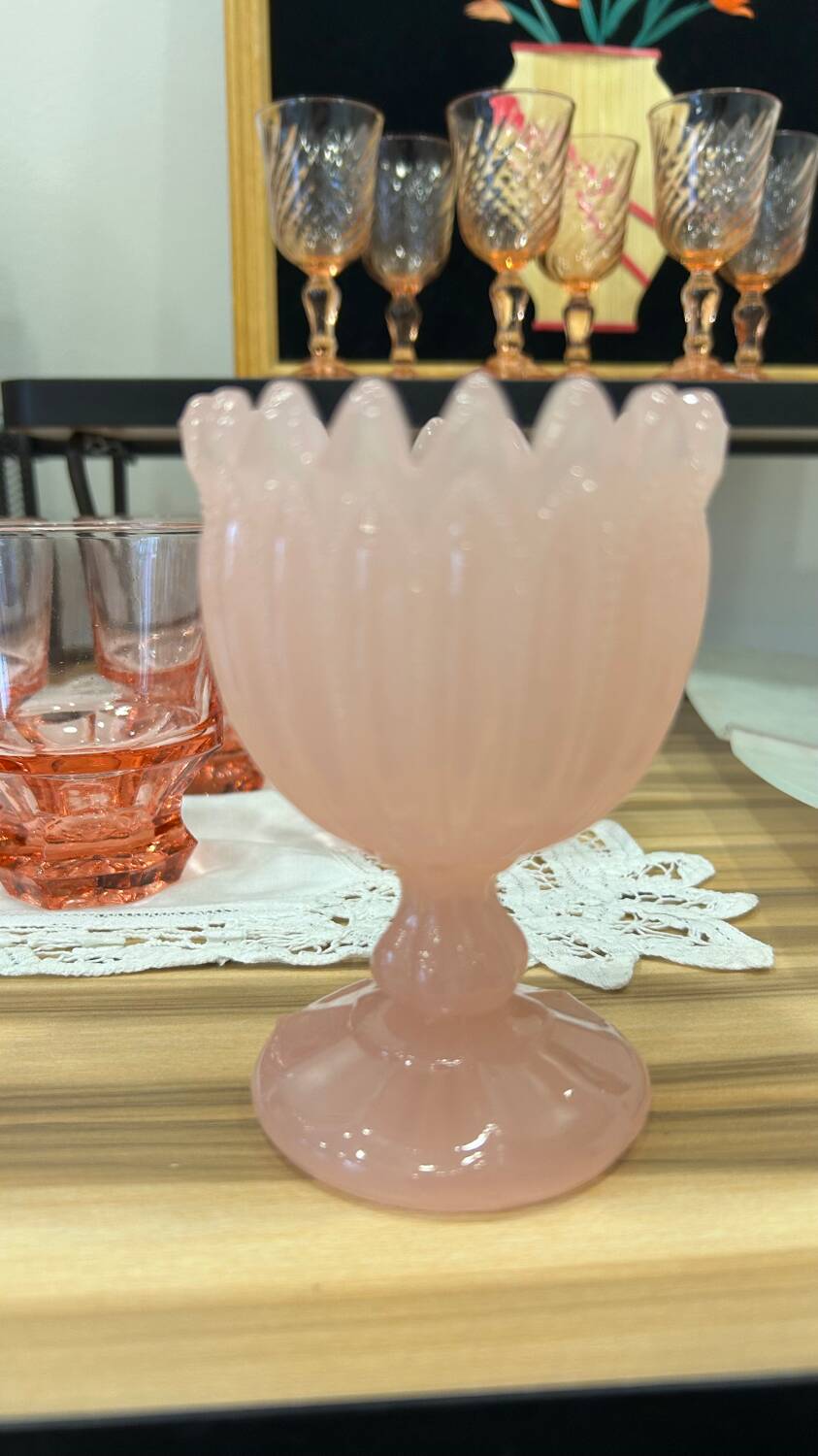 Portieux opaline stemmed bowl