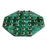 Vintage octagonal solitaire ring in malachite and bakelite from the 1950s-60s