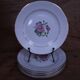 6 dessert plates in half porcelain with floral design KIFO Amandinoise