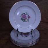 6 Assiettes à dessert en demie porcelaine fleuri KIFO Amandinoise