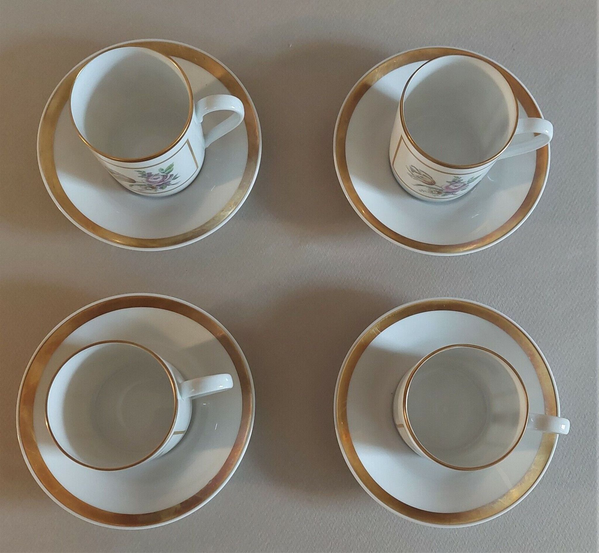 Cups series of four porcelain Hutschenreuther Selb Germany