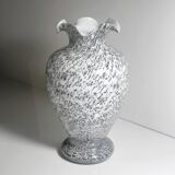 Grey speckled Murano glass vase - 1980s
