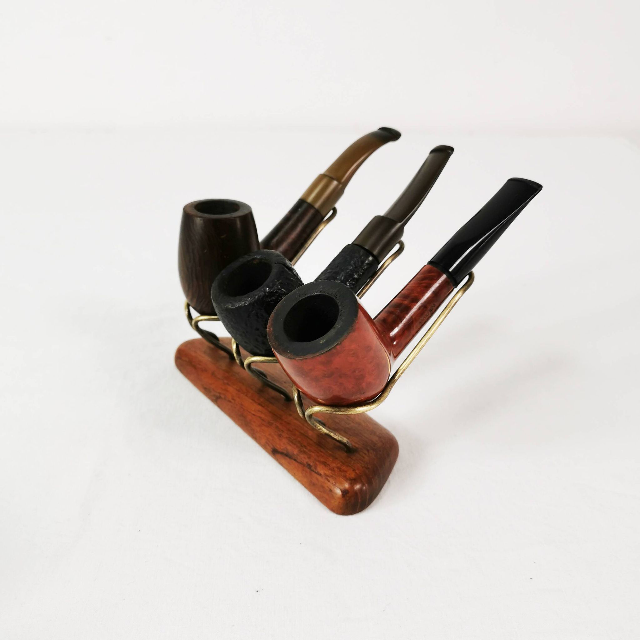 Mid century teak pipe stands, Sweden, 1960s.