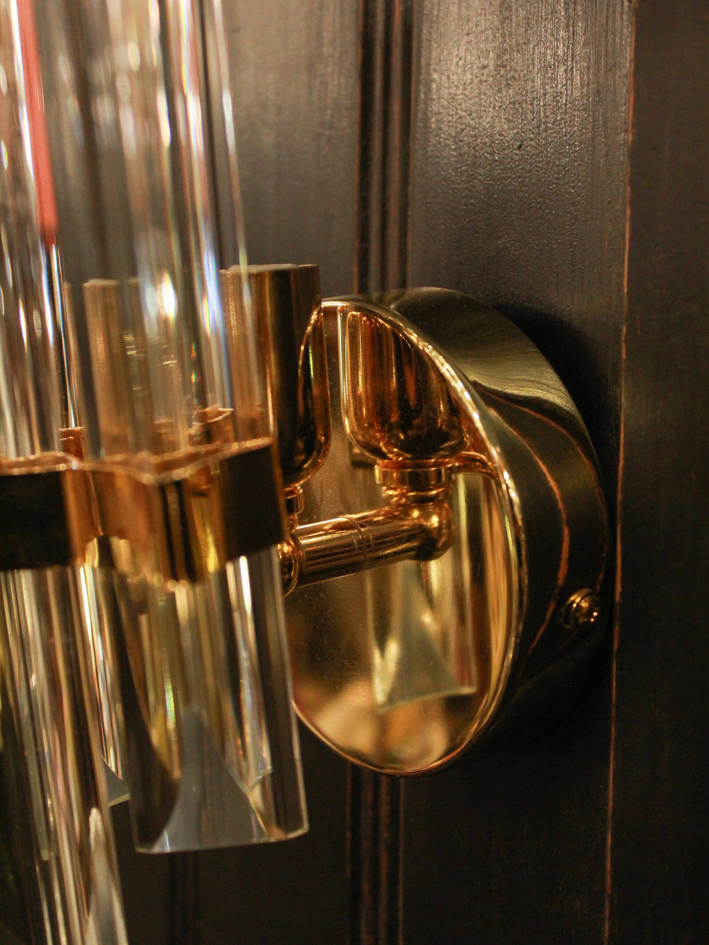Pair of Venini wall lights, produced in Italy in the 1970s.