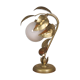 Vintage table lamp sixties Flower and Foliage in gilded metal & Globe opaline