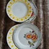 4 antique flat plates from Digoin and Sarreguemines