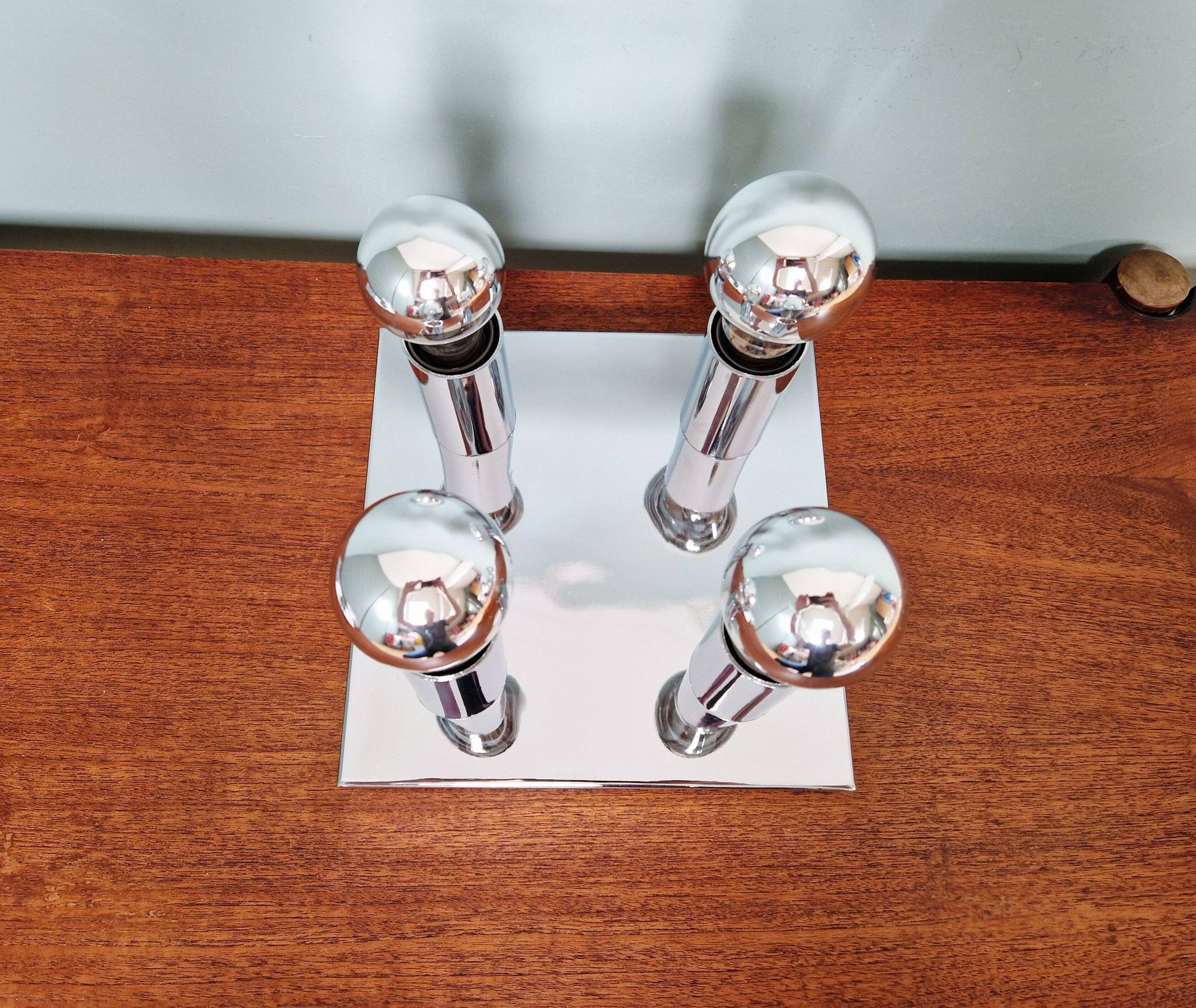 Space Age ceiling light in chrome metal, 1970s