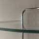 Pedestal table, vintage chrome steel saddle with 2 round windows