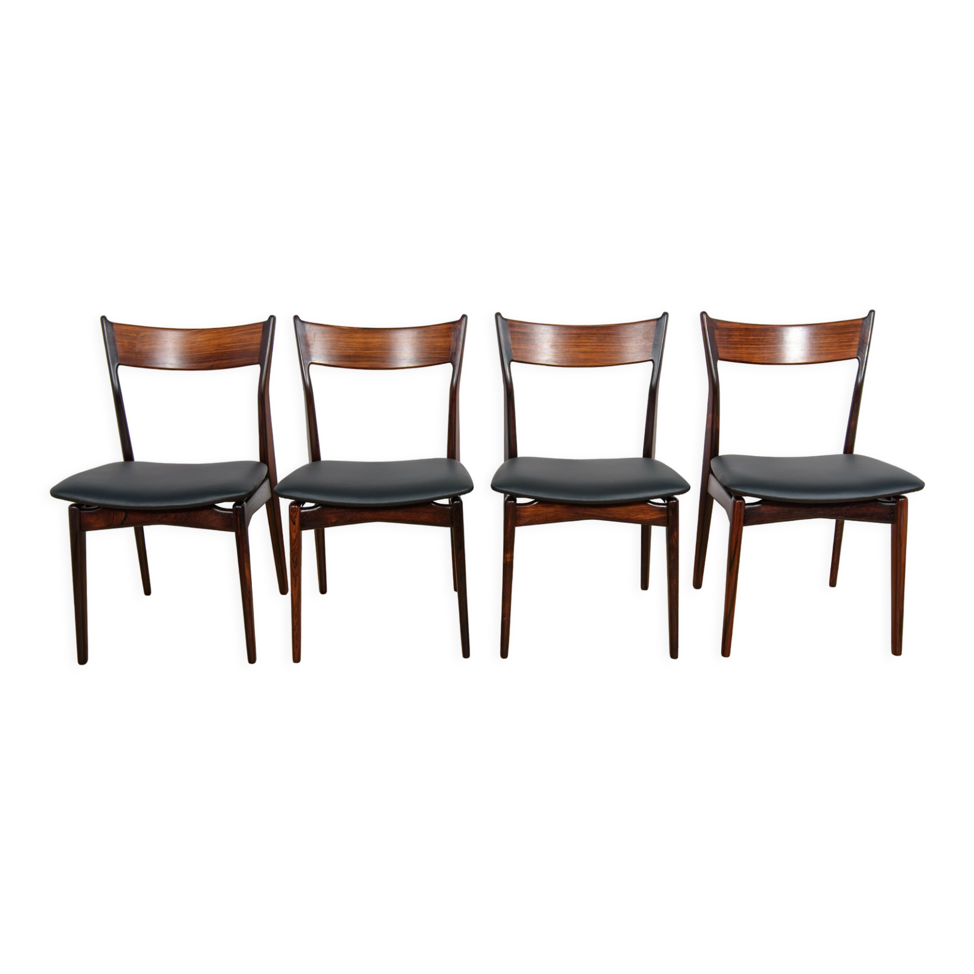 Mid Century Rosewood Dining Chairs by  H. P. Hansen for Randers Møbelfabrik, 1960s, Set of 4