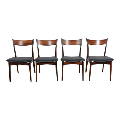 Chaises de salle à manger en palissandre du milieu du siècle par H. P. Hansen pour Randers Møbelfabrik, années 1960, ensemble de 4