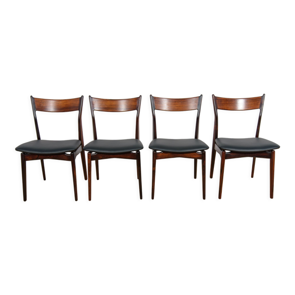 Chaises de salle à manger en palissandre du milieu du siècle par H. P. Hansen pour Randers Møbelfabrik, années 1960, ensemble de 4