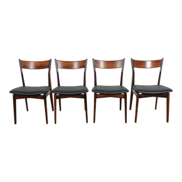 Mid Century Rosewood Dining Chairs by  H. P. Hansen for Randers Møbelfabrik, 1960s, Set of 4