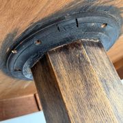 Ancienne table en bois de bistrot années 40/50 vintage finition laiton