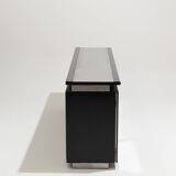 Brushed steel sideboard, lodovico acerbis, 1970s