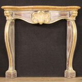 Fireplace in painted and gilded wood