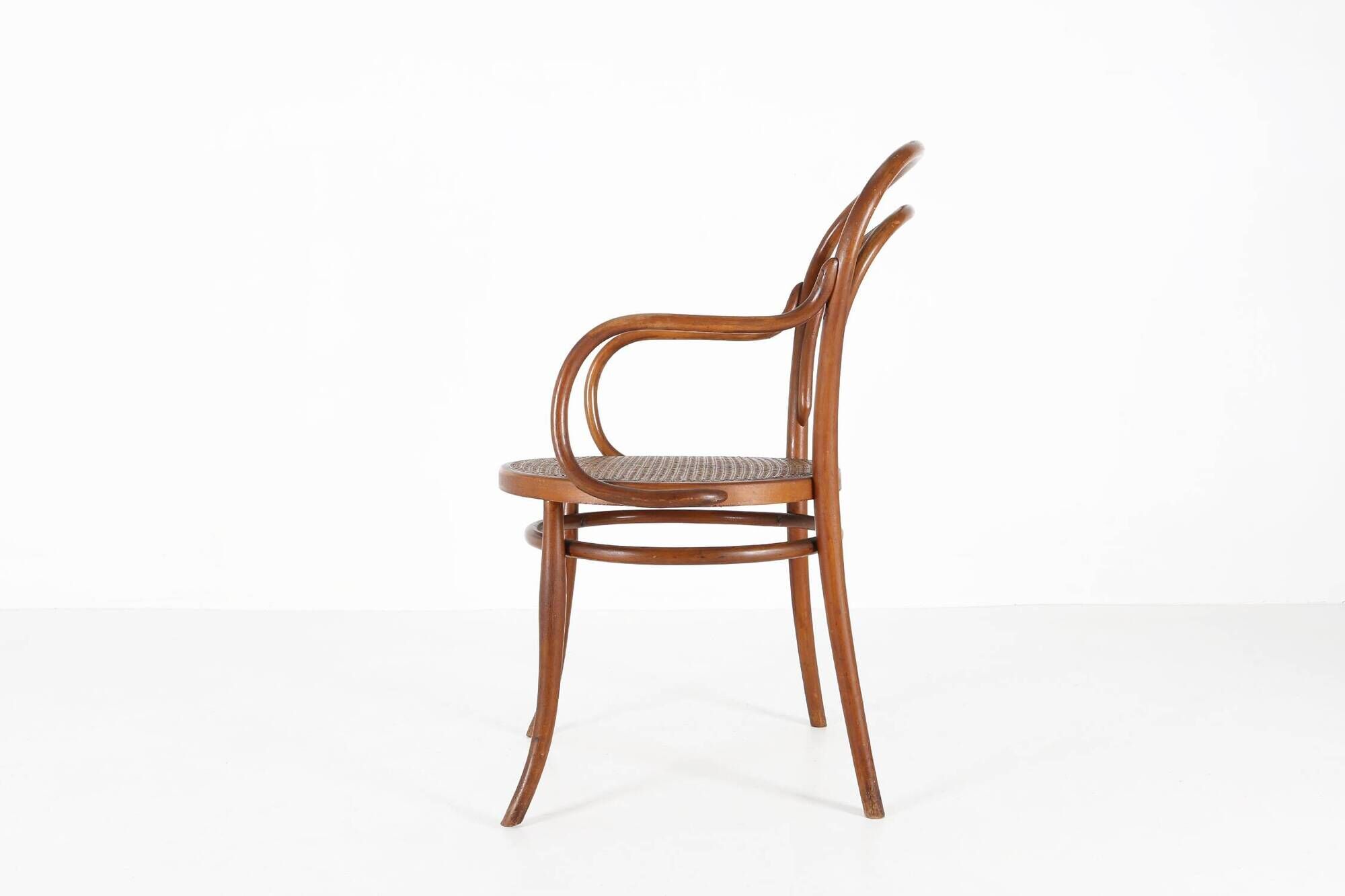 Vintage armchair in bentwood with canework, France ca. 1950