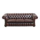 Canapé Chesterfield 3 places en cuir de vache de style anglais