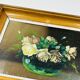Pair of small framed vintage floral oils