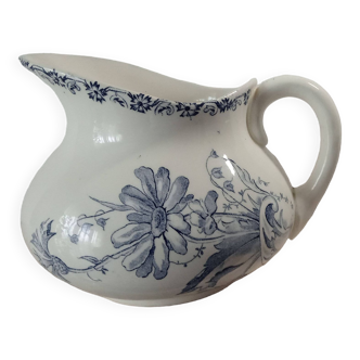 Broc de toilette decor floral Bleue Porcelaine Marine