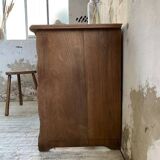 Brutalist desk in elm, signed Aranjou.