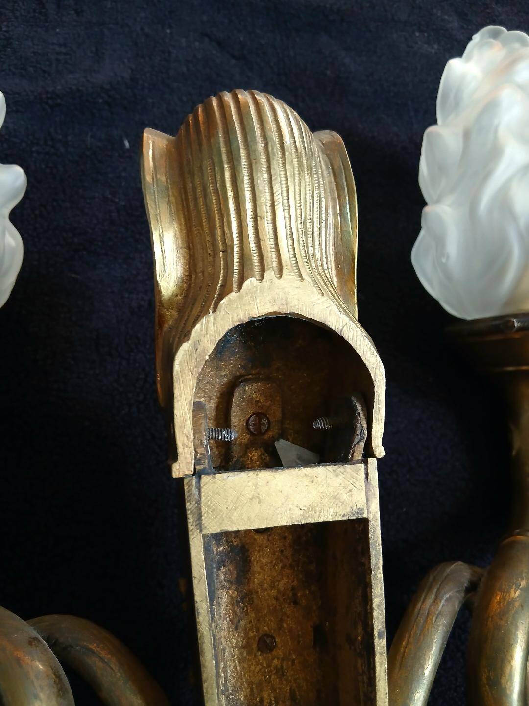 rare applique 1st Empire solid bronze Egyptian sphinx