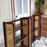 Pair of foldable cane bookcases