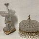 Lampe de table en cristal et laiton