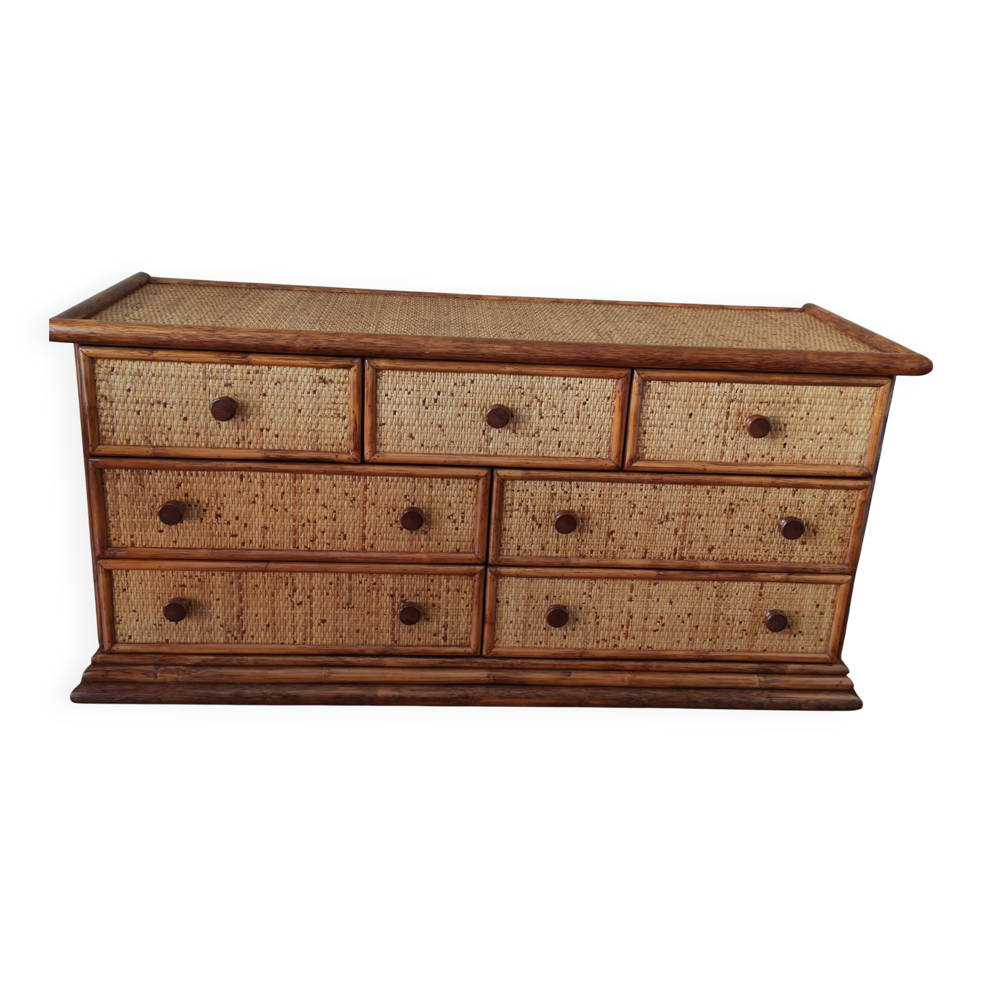 Maugrion chest of drawers with 7 drawers + bedside table