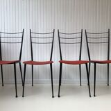 Red metal chairs from the 60s
