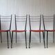 Red metal chairs from the 60s